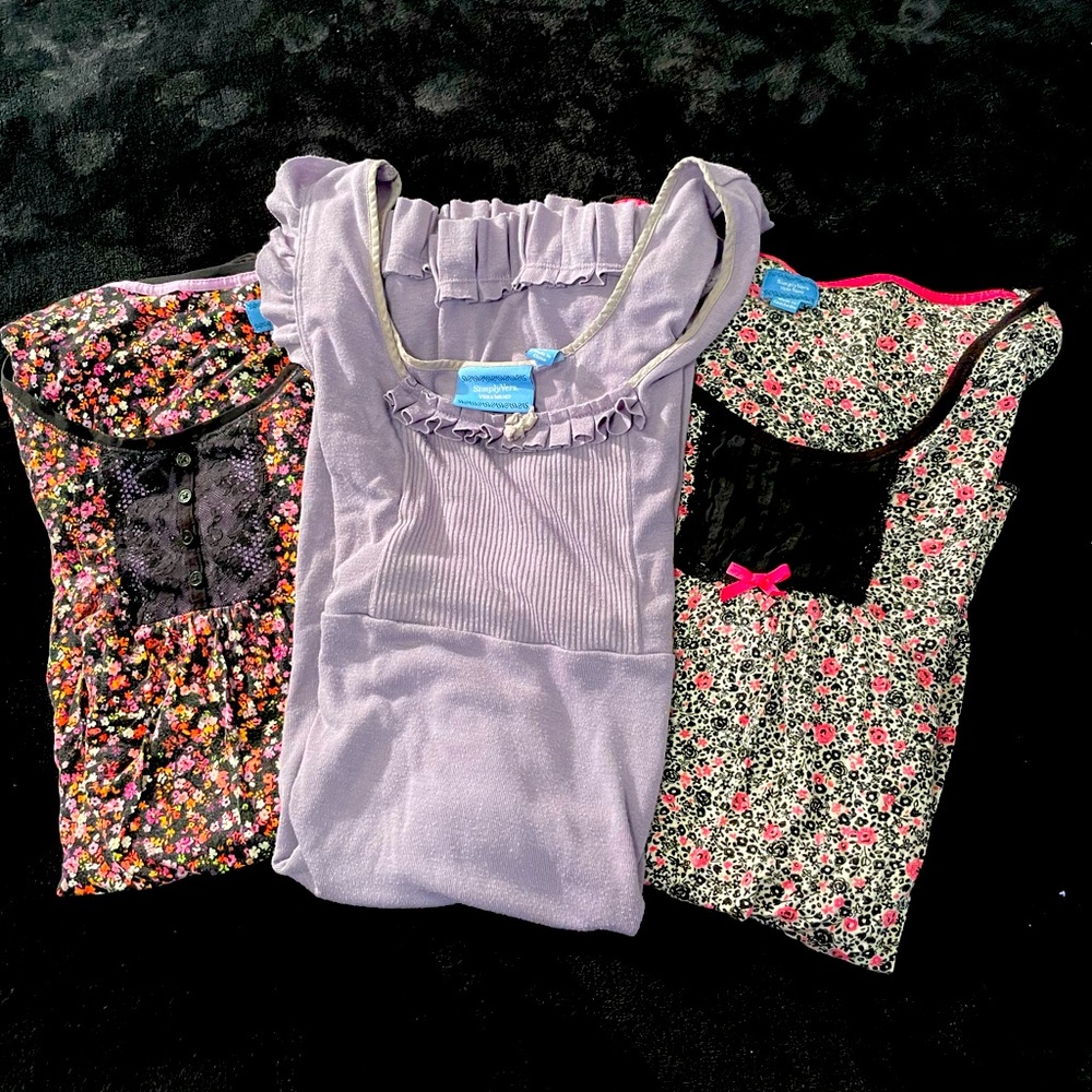 3 SIMPLY VERA SZ L NIGHT SHIRT GOWNS PAJAMAS